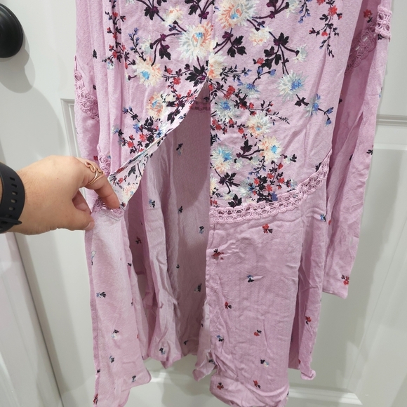 INTIMATELY FREE PEOPLE Purple Floral Maxi Slip Sundress with Plunge Neckline - Picture 7 of 16